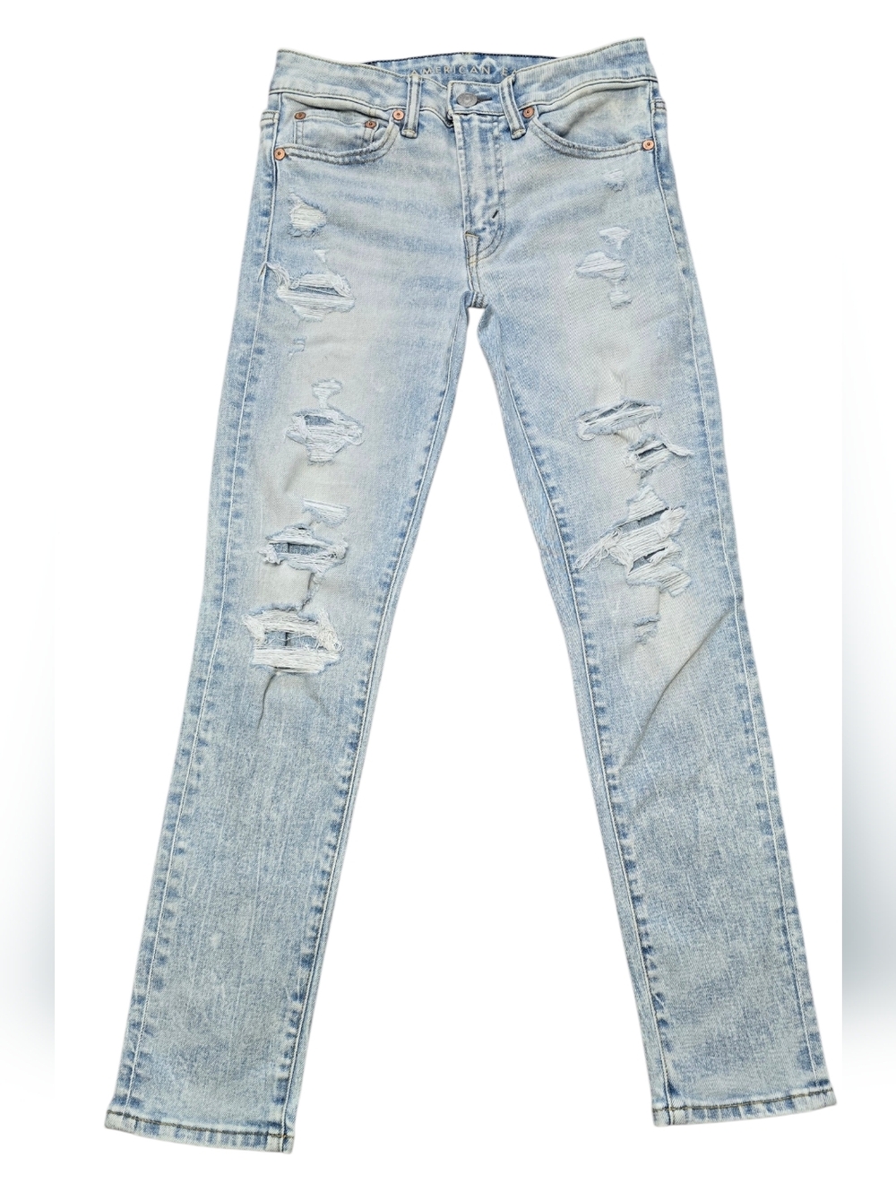 American Eagle Light Blue Airflex Distressed Women’s Jeans